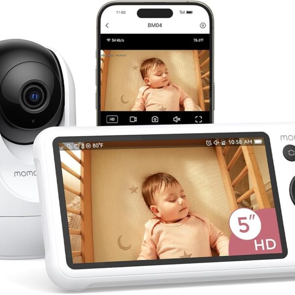 Momcozy BM04 Smart WLAN Babyphone mit Kamera – 1080P Monitor mit Bewegungserkennung