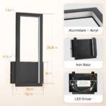 Klighten Wandleuchte Innen 12W LED – 850 Lumen Warmweiss 3000K für Schlafzimmer & Flur – Bild 2
