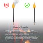 Cecaylie Wachsfackeln 10er Set – Natürliche Gartenfackeln mit 45 Min Brenndauer – Bild 4
