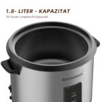 Eamoment 1,8L Reiskocher mit Dampfgarer & Antihaftbeschichtung – 700W für 1–10 Personen – Bild 4