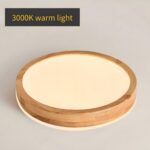 WayLuoung LED-Deckenleuchte Ø30cm Holz 18W 3000K – Warmweiss Naturholz für jeden Raum – Bild 3