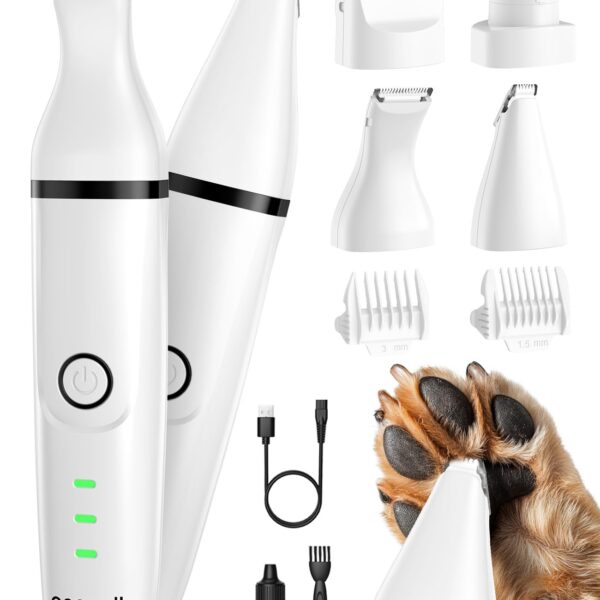 oneisall 4in1 Hundeschermaschine Kabellos – Schermaschine, Pfotentrimmer & Krallenschleifer