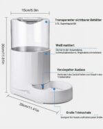 JOFLVA Automatischer Wasserspender 2.5L – Stromloser Trinkbrunnen für Hunde & Katzen – Bild 2