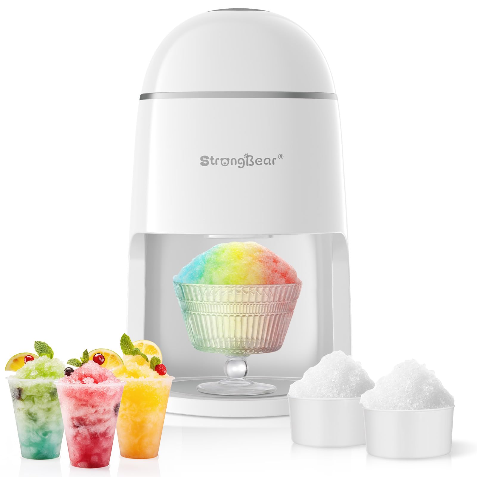 StrongBear Elektrischer Eisrasierer 200W – Schneekegel in unter 1 Minute mit Zubehör