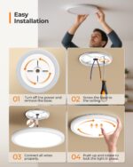 Matane LED Deckenleuchte Ø30cm mit Nachtlicht – 24W Panel Lampe 3 Farben für Schlafzimmer – Bild 6