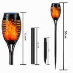 LQWELL Solarfackeln 8er Set mit 12 LED – Flammeneffekt Gartenbeleuchtung IP65 wasserdicht – Bild 2