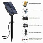 T-SUN Solar-Gartenstrahler 2in1 mit 3m Kabel – IP65 Solarleuchte Warmweiss für Garten – Bild 4