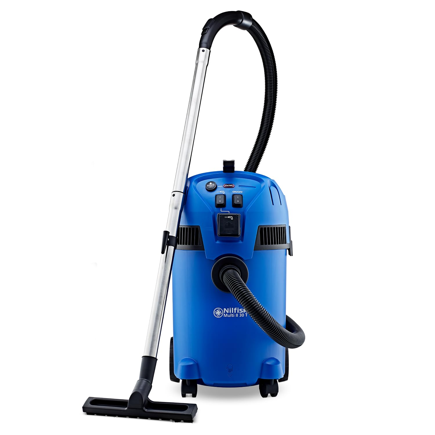 Nilfisk Multi II 30L T Nass-Trockensauger mit Steckdose – 1400 W für Werkstatt & Garten