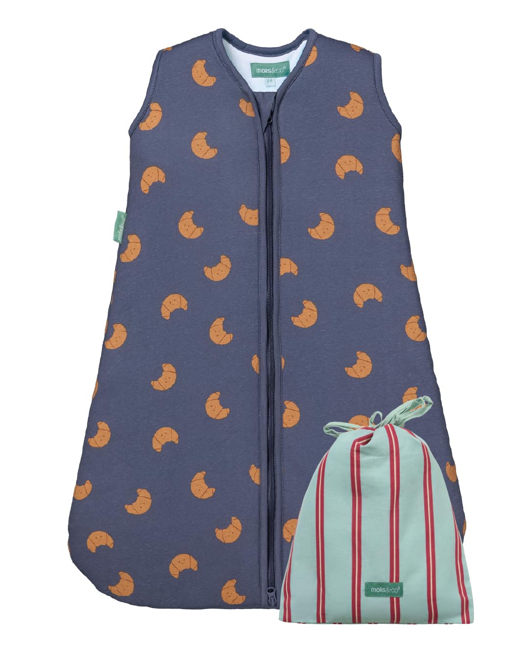 molis & co Baby Schlafsack 2.5 TOG – Ganzjahres Babyschlafsack aus Bio-Baumwolle für 6–18 Monate