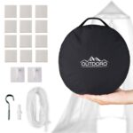 Outdoro Moskitonetz extra-gross mit Klebehaken – Insektenschutz für Doppelbett & Reisen