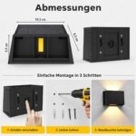 ILIKEPOW 4er Set Solar Wandleuchten mit 240° Abstrahlwinkel – Warmweiss 3000K für Garten & Terrasse – Bild 5