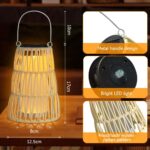 2er Set Solar-Gartenleuchten mit Rattan – IP65 Aussenleuchten für Balkon & Terrasse – Bild 7