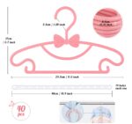 Homewit 40er Set Kinderkleiderbügel 29,5 cm Rosa mit Schmetterlingsdesign – Rutschfest & Platzsparend – Bild 3