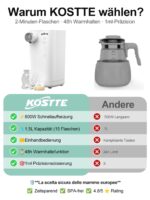 KOSTTE Flaschenzubereiter 1.5L – Intelligenter Warmwasserbereiter für Babynahrung in 20 Sekunden – Bild 4