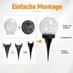 Ciskotu 4er Set Bruchglas Solarleuchten – 120 LED Gartenbeleuchtung IP44 Wasserdicht – Bild 7