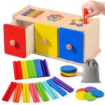 WEVOL 3-in-1 Montessori Holzspielzeug – Motorik & Lernspiel für Kleinkinder ab 1 Jahr