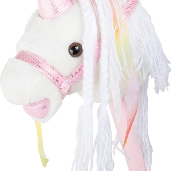 Small Foot Steckenpferd Weisses Einhorn – Interaktives Spielpferd mit Sound für Kinder