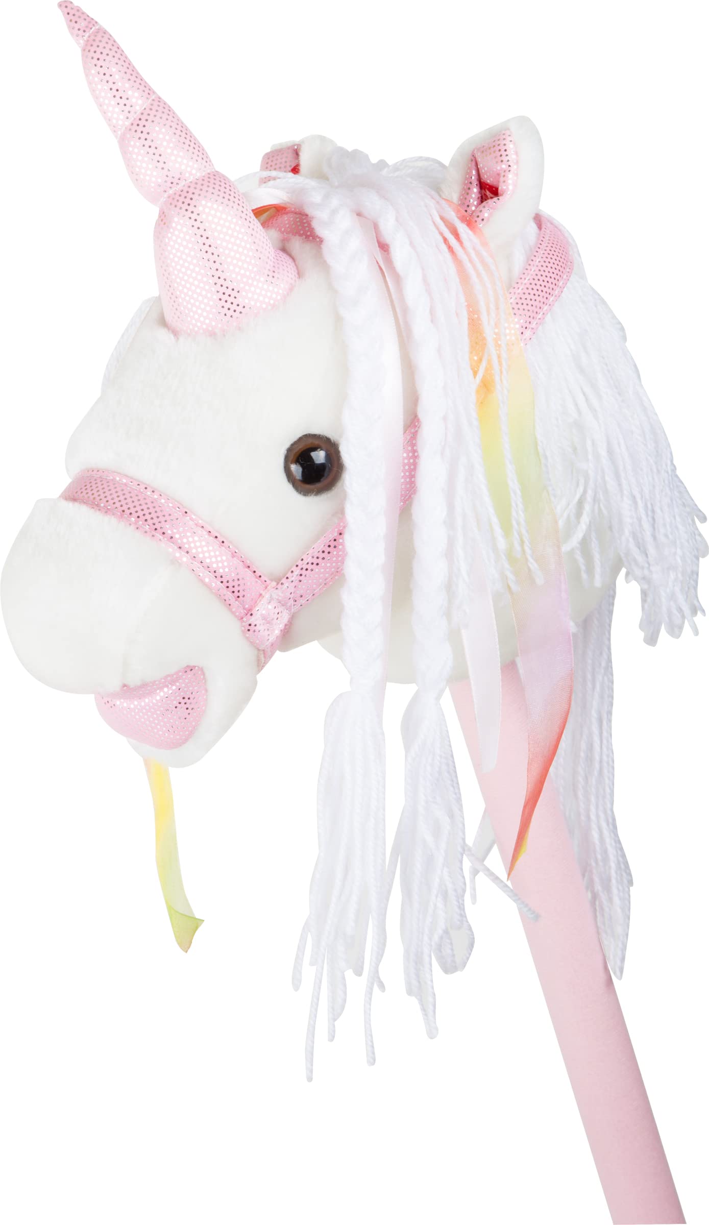 Small Foot Steckenpferd Weisses Einhorn – Interaktives Spielpferd mit Sound für Kinder