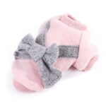 Flanell Hundemantel mit Schleife – Wärmender Pullover für kleine Hunde & Katzen