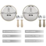 PandaEar Edelstahl Kinderteller-Set 2er mit Besteck – rutschfest & BPA-frei – Bild 3
