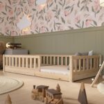 Crazy Pine Montessori Bodenbett 140x200 cm – Kinderbett mit Rausfallschutz & Lattenrost