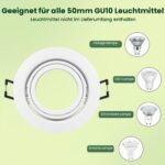 Forepin 10er Set LED Einbaustrahler Ø68mm GU10 – 30° schwenkbar, rostfreies Metall – Bild 2