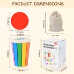 Baeroly Montessori Holz-Sortierbox – Farb- & Formenlernspiel für Kleinkinder 12–36 Monate – Bild 3