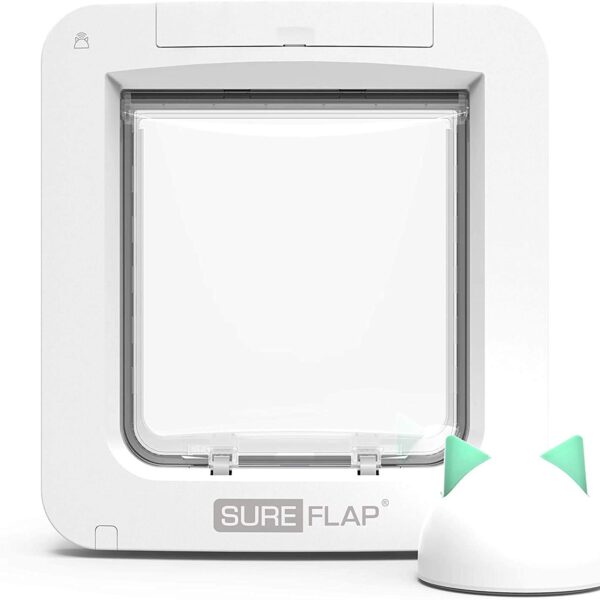 SureFlap Mikrochip-Haustierklappe Connect mit Hub – Intelligente Katzenklappe mit App-Steuerung