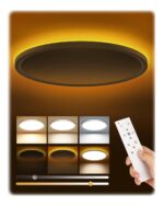 Tyreses LED Deckenleuchte Ø30cm 24W 2800LM – Ultra-flach 1,7cm mit Nachtlicht & Fernbedienung