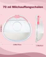 Oiomniv Milchauffangschalen 70 ml – BPA-freie Brustschalen mit 20 Muttermilchbeutel für stillende Mütter – Bild 2