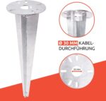 TRIBECCO Einschlag-Erdspieß Ø 116 x 300 mm – Bodenanker für Gartenlampen mit Kabelführung – Bild 8