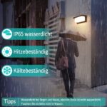 BENMA LED Wandleuchte 18W IP65 Warmweiss – Aluminium Aussenwandleuchte für Garten & Terrasse – Bild 2
