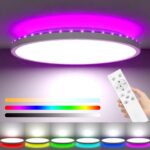 zemty LED-Deckenlampe 30cm 24W Dimmbar RGB mit Fernbedienung – Badezimmer & Schlafzimmer