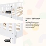 [en.casa] Montessori Hausbett Sisimiut 140x200 cm – Kinderbett mit Rausfallschutz & Lattenrost – Bild 4