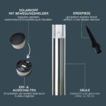 MeLiTec Solar Gartenleuchte mit Bewegungsmelder – Edelstahl Wegeleuchte IP44 für Garten & Einfahrt – Bild 5
