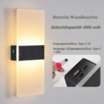 VOMI Akku-Wandleuchten 2er-Set, Touch Dimmbar 3000K – Kabellose Beleuchtung mit USB-Ladefunktion – Bild 4