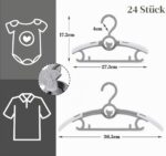 24er Set mitwachsende Kinderkleiderbügel – ausziehbar von 27,5–37 cm für Neugeborene bis Teenager – Bild 2