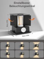 brightower LED Außenwandleuchte mit Bewegungsmelder & einstellbarem Abstrahlwinkel – IP54 – Bild 3