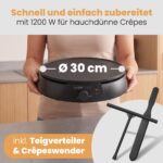 Clatronic® Crepes Maker CM 3849 – Ø 30 cm Antihaft-Backplatte mit Thermostat & Zubehör – Bild 3