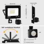 Tailcas LED Flutlicht 30W mit Bewegungsmelder – IP66 Außenstrahler für Garten & Garage – Bild 2