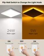 BLNAN LED Deckenleuchte 30cm mit Nachtlicht – 24W, 2400lm, 3 Farbtemperaturen – Bild 4