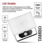 EMOS LED-Strahler Tambo mit Bewegungsmelder – 20 W Flutlicht für Außenbereiche – Bild 2