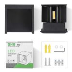 GHB 7W LED Wandleuchte Schwarz – Warmweiss IP65 mit verstellbarem Abstrahlwinkel – Bild 9