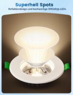 QOJUX LED Einbaustrahler 230V 5W 800lm Neutralweiß – 12er Set Deckenspots IP44 – Bild 4