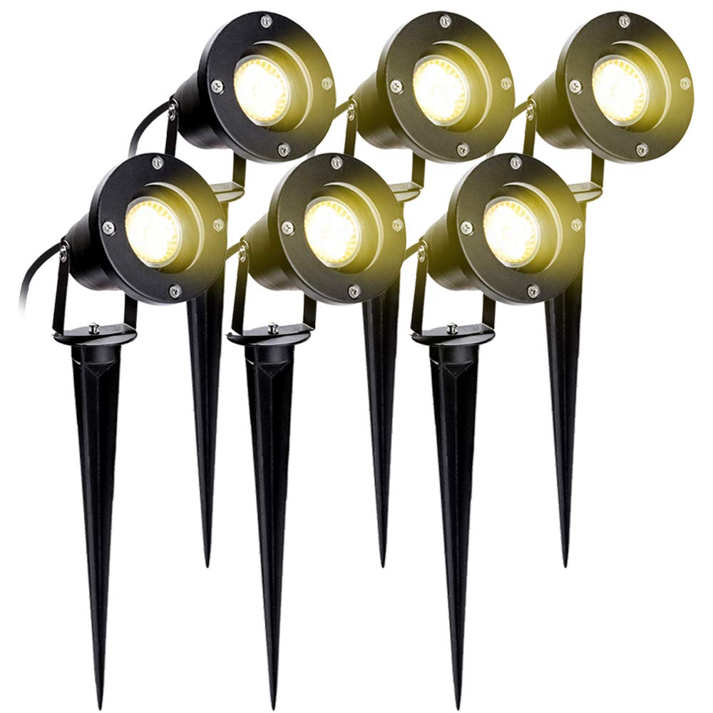 Herrselsam LED Gartenstrahler 6er Set IP65 – 6W Gartenbeleuchtung mit Erdspieß