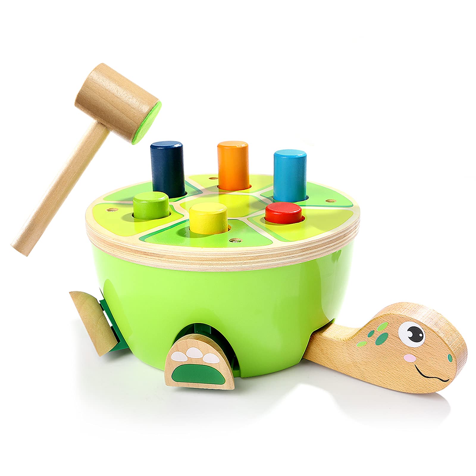 TOP Bright Hammerspiel Schildkröte – Montessori Holzspielzeug ab 1 Jahr