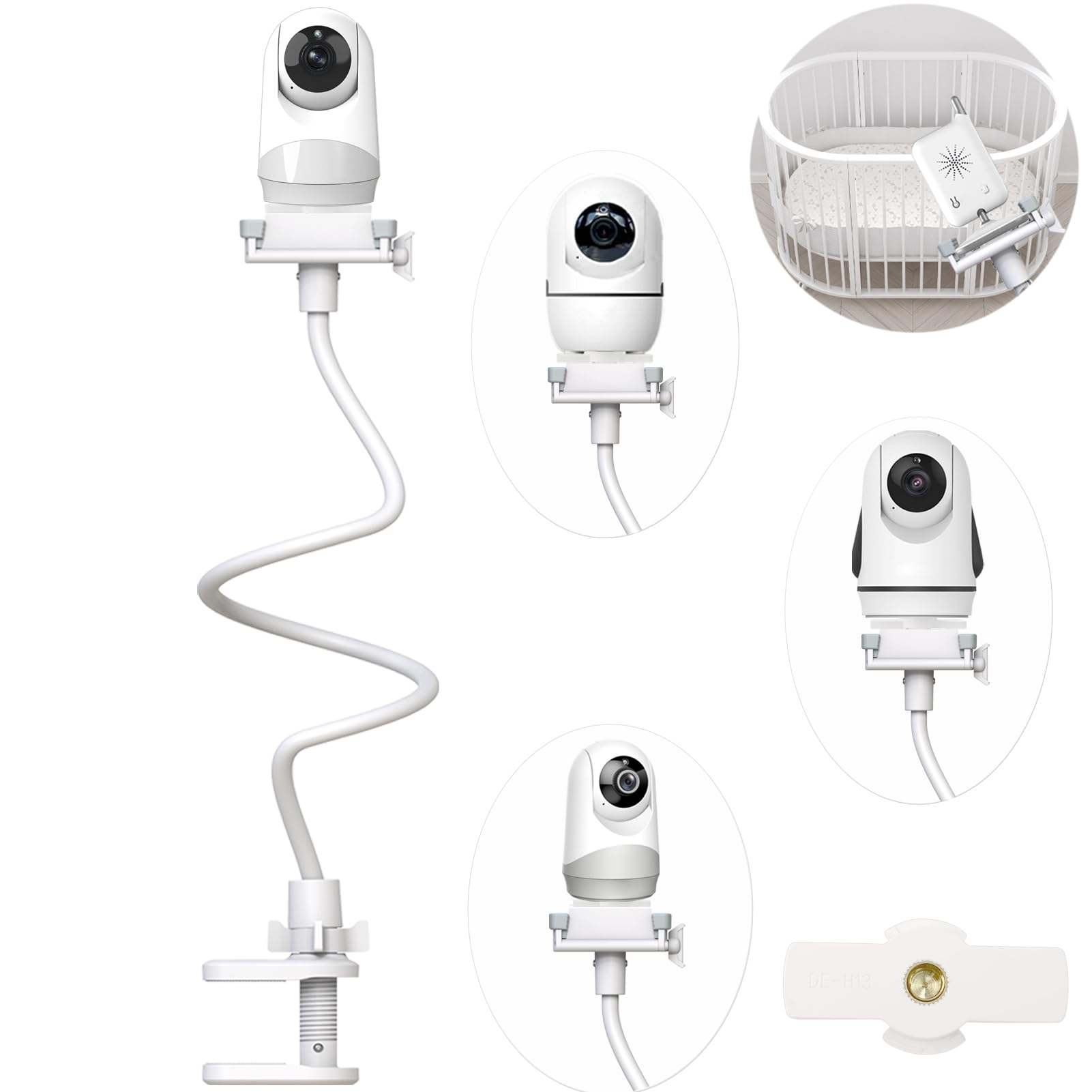Derebir Babyphone Halterung – Flexible Kamerahalterung für HelloBaby, Blemil & OKAIDI