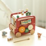OESSUF Motorikwürfel 9-in-1 Bus – Montessori Holzspielzeug für Babys ab 1 Jahr – Bild 2
