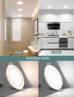 Aigostar LED Einbaustrahler 3er Set – IP65 Wasserdicht, 4.8W, Natürliches Licht 4000K – Bild 5