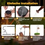 OUSFOT Solar-Gießkanne mit 90 LEDs & Kolibri-Projektion – Kaskaden-Gartenleuchte IP44 – Bild 9
